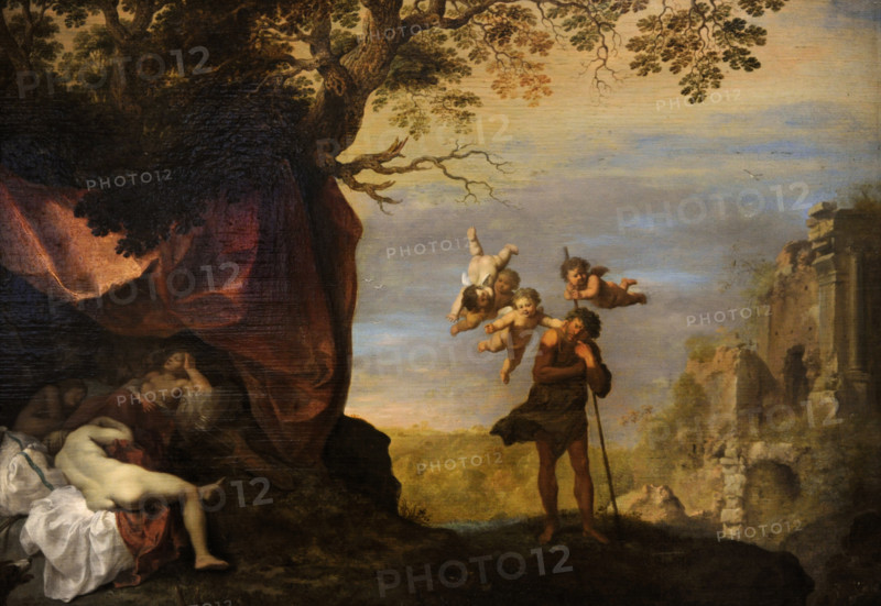 Cornelis van Poelenburch (1594/1595-1667). Dutch painter. Cimon and Iphigenia, 1630-1640. Oil on panel. Centraal Museum. Utrecht, Netherlands.