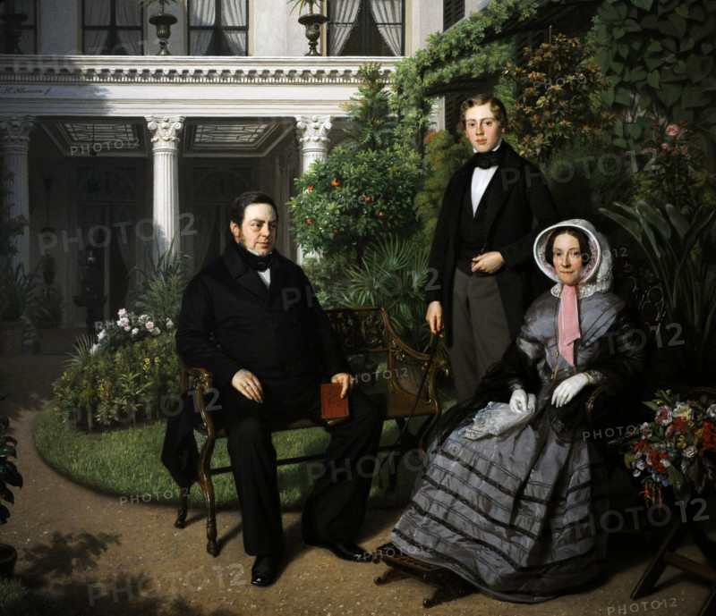 Johan Heinrich Neuman (1819-1898). Dutch painter and lithographer. Portrait of the Metelerkamp family, 1851-1852. Oil on canvas. Central Museum. Utrecht, Netherlands.
