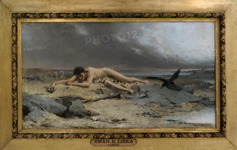 Emmanuel Krescenc Liska (1852-1903). Czech painter. Cain, 1885. Oil on canvas, 110 x 202,5 cm. National Gallery Prague. Czech Republic.