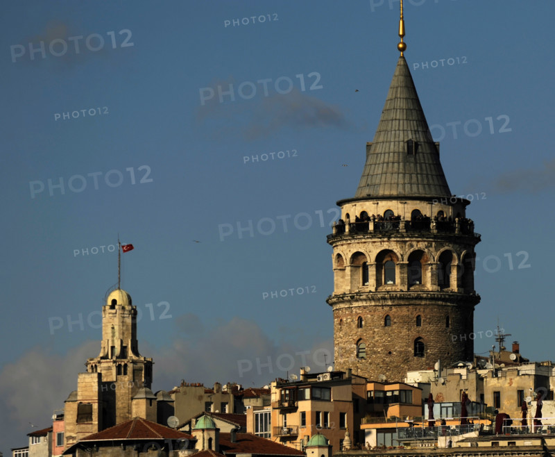 Istanbul, Turkey. Galata Tower or Tower of Christ. It was buit in 1348 during an expansion of the Genoese colony in Constantinople.