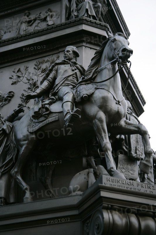 Henry of Prussia (Frederick Henry Ludwig of Prussia) (1726-1802). Prince of Prussia. Henry on horseback. Relief figure from the monument to Frederick the Great, erected on Unter den Linden Avenue, Berlin, Germany. Made in bronze between 1839 and 1851 by German sculptor Christian Daniel Rauch (1777-1857).