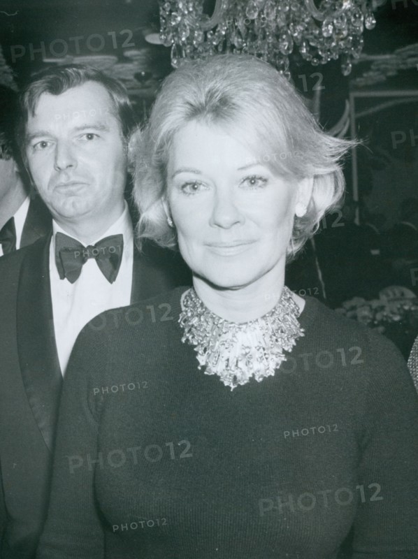 Actress Hope Lange and writer John Corry ata Tavern on the Green party in New York