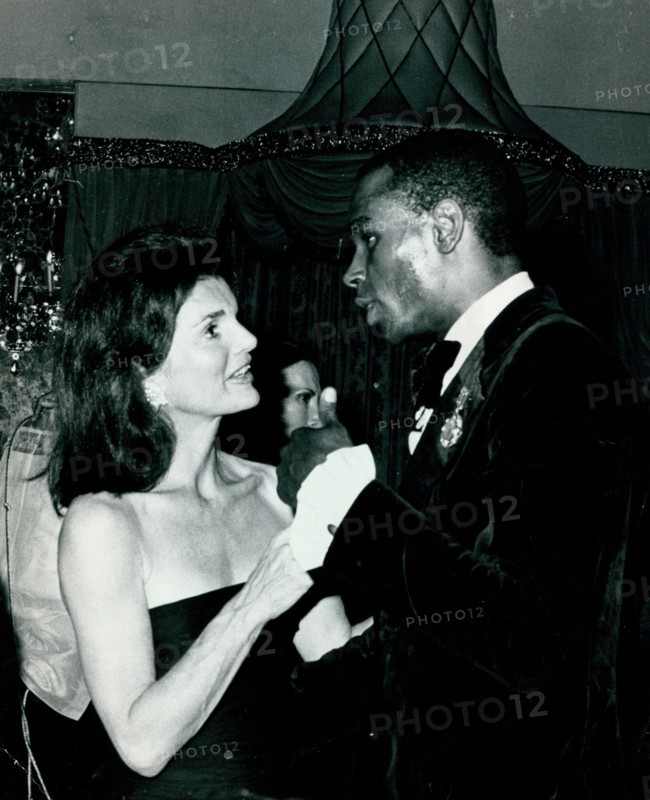 Jackie Onassis and Sterling St. Jacques at a New York charity dinner