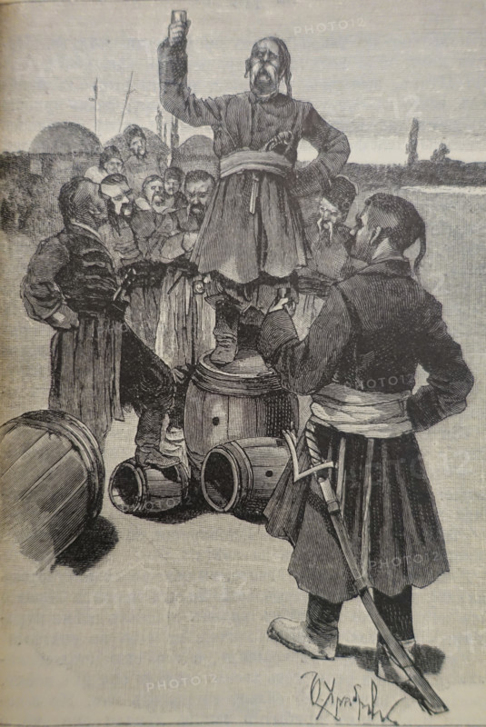 Illustration from book 'Taras Bulba'. A Novel by Nikolai Gogol (1809-1852). 1893.