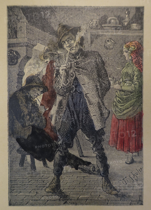 Illustration from the book The Silver Skates. Drawings by Theophile Schuler (1821-1878). 1870.
