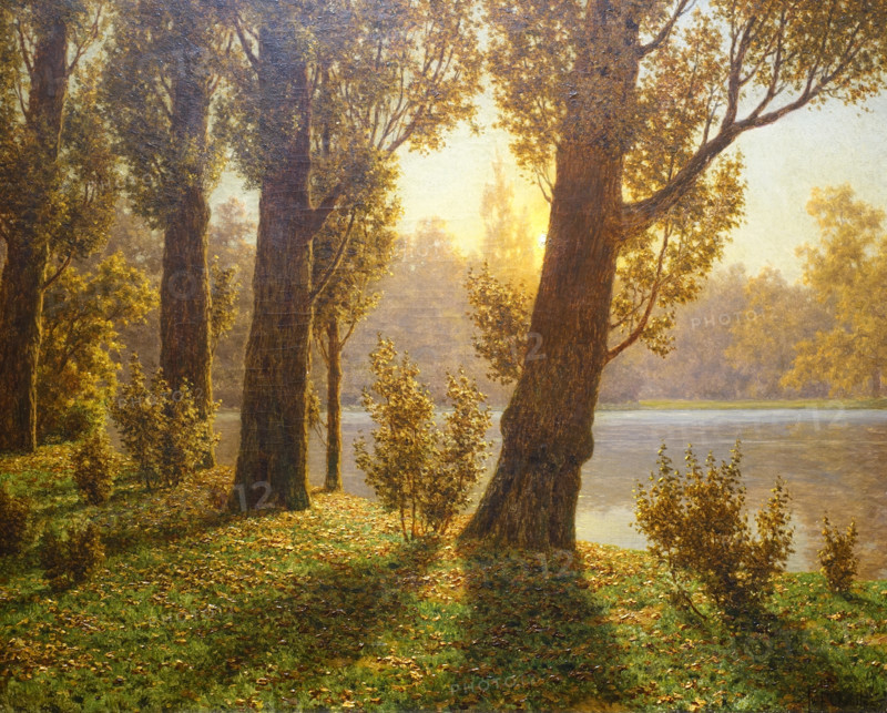 Sunset by the Lakeside Trees. 1928-1931. Ivan Fedorovich Shultze (1874-1939).