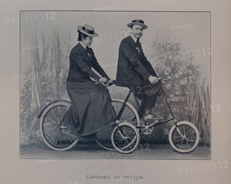 Man and Woman with Bicycles. 1898.