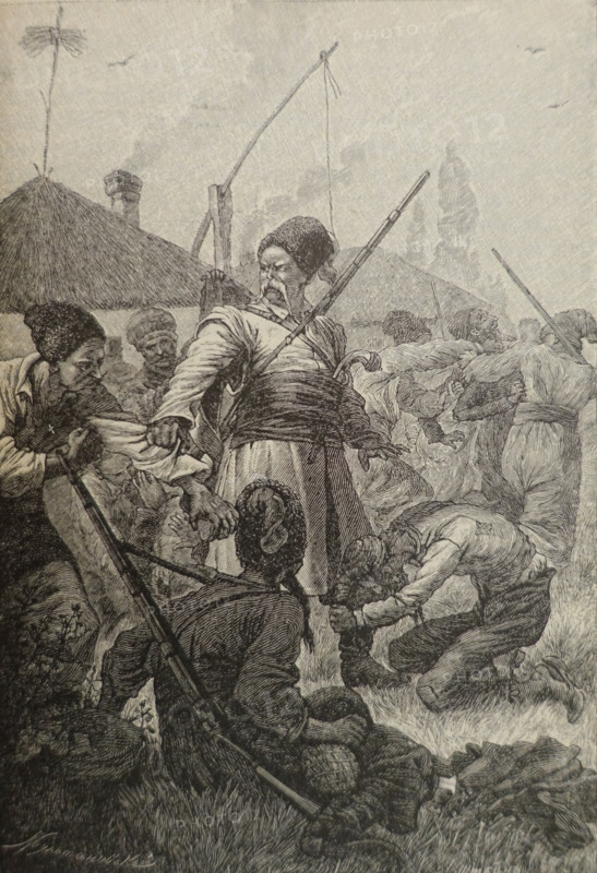 Illustration from book 'Taras Bulba'. A Novel by Nikolai Gogol (1809-1852). 1893.