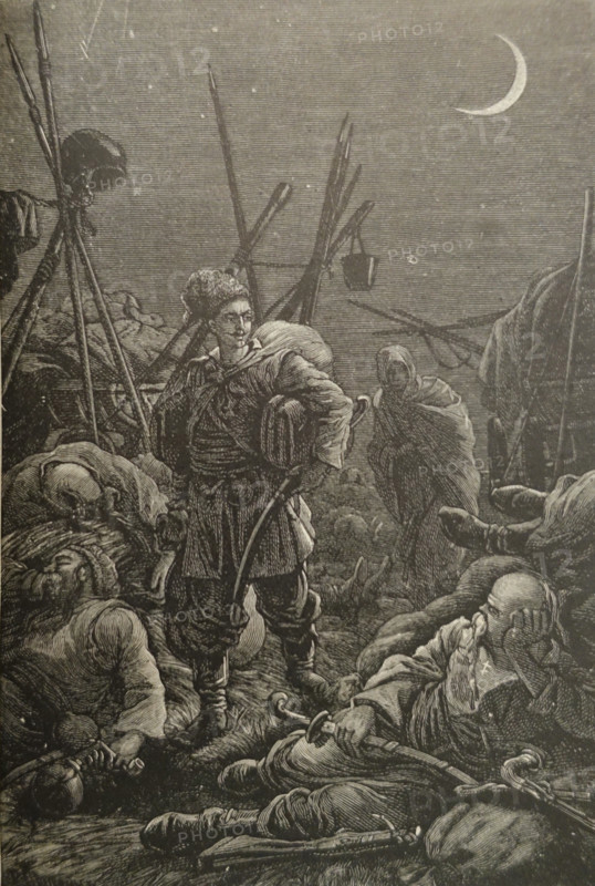 Illustration from book 'Taras Bulba'. A Novel by Nikolai Gogol (1809-1852). 1893.