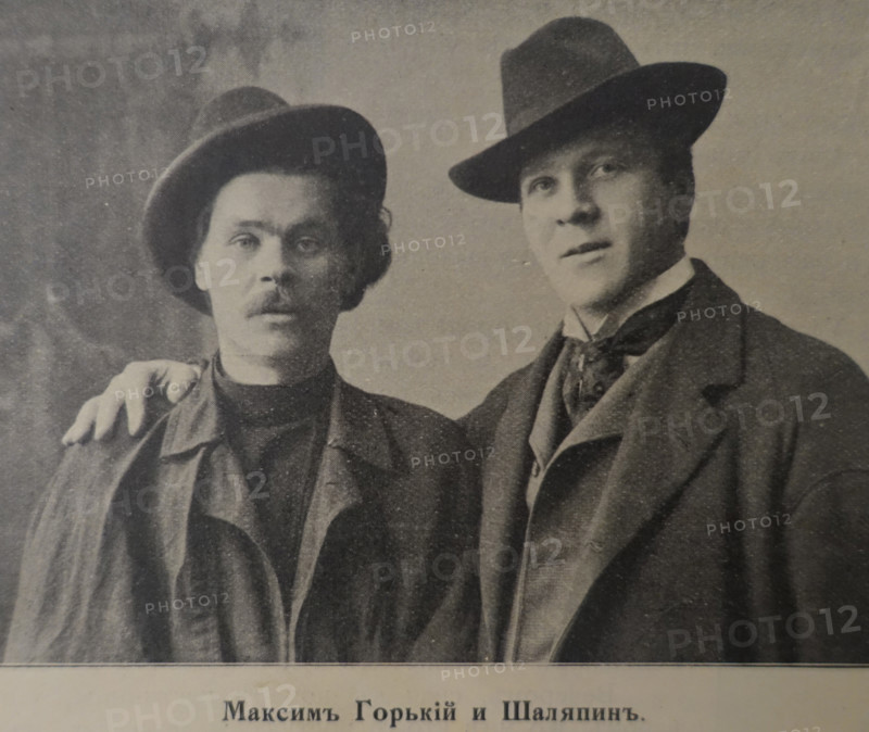 Opera Singer Fyodor Chaliapin and Writer Maxim Gorky. 1901.