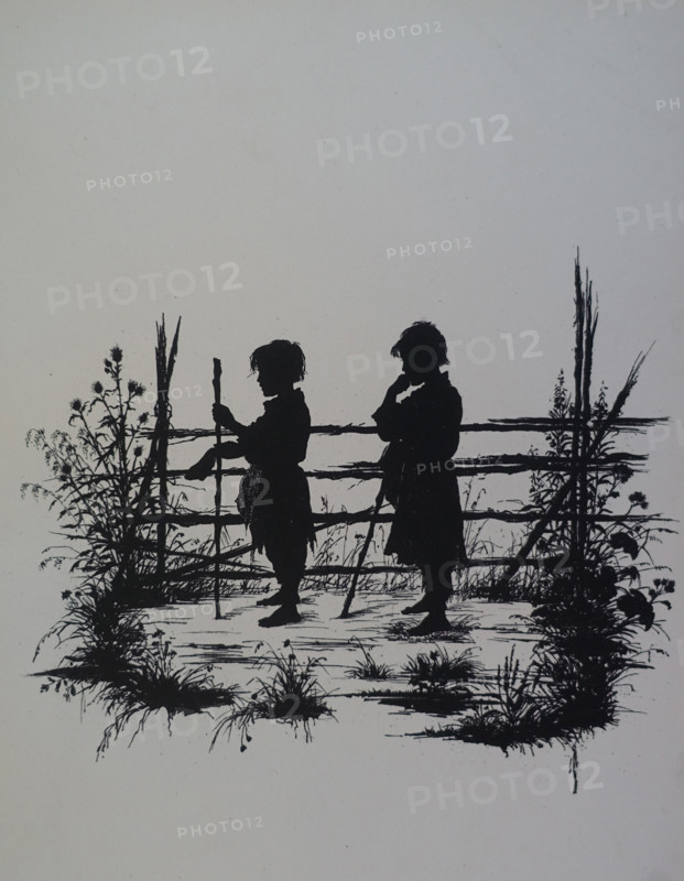 Silhouettes. Illustration from book by Elisabeth Boehm (1843-1914). 1879.
