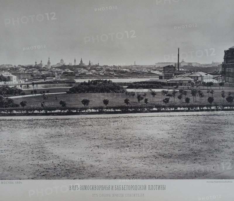 View of Zamoskvorechye and the Babiegorodskaya Dam from the Cathedral of Christ the Savior. 1880s.