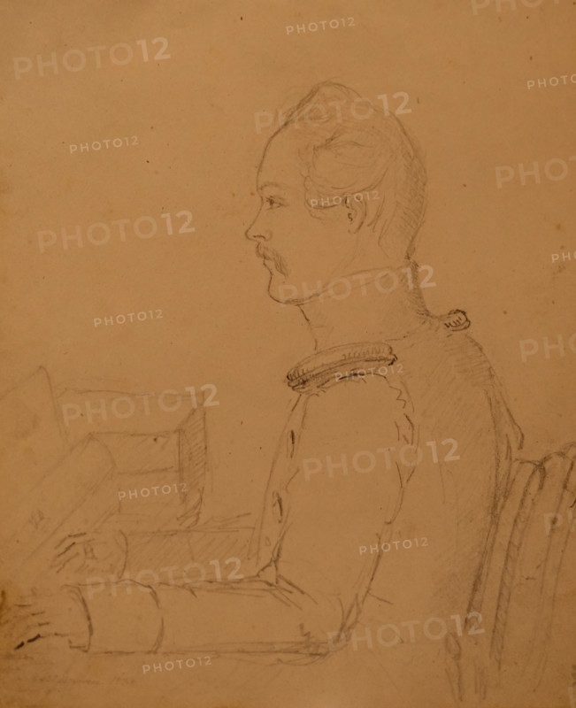 Portrait of Lermontov Mikhail Yuryevich (1814-1841). March 1838. Drawing.