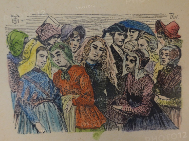 Illustration from the book The Silver Skates. Drawings by Theophile Schuler (1821-1878). 1870.