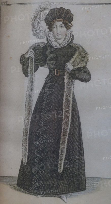 A Lady in Black. Illustration from the 'Ladies' Journal'. 1823.