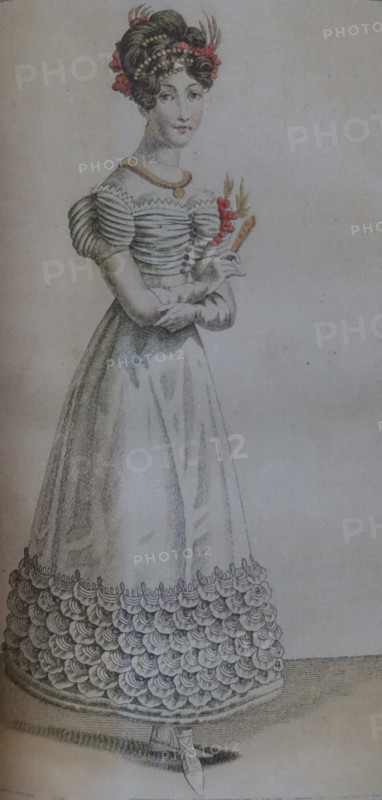 A Lady in White. Illustration from the 'Ladies' Journal'. 1823.
