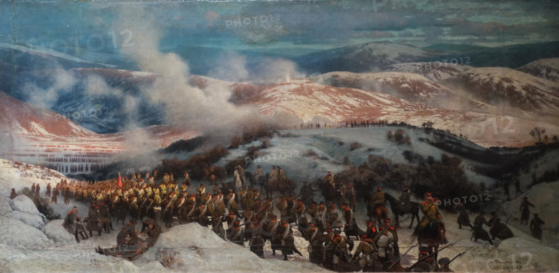 The Life Guards Preobrazhensky Regiment in battle near the village of Tashkessen on December 19