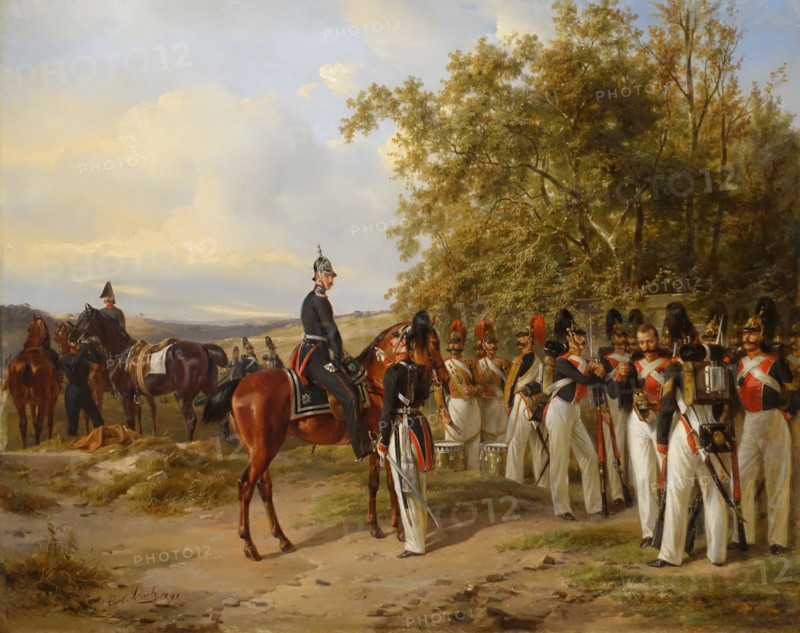 Preobrazhensky Soldiers at a Halt. 1848. Karl Friedrich Schulz (1796-1866).