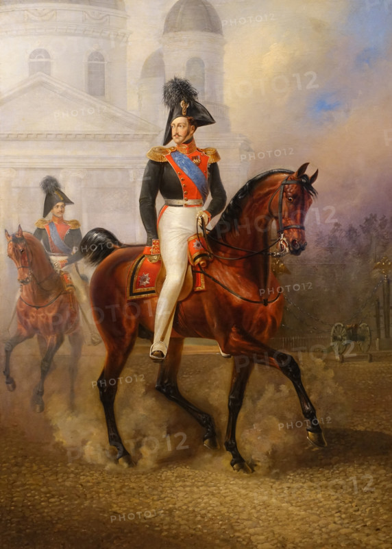 Portrait of Emperor Nicholas I (1796-1855) and Tsesarevich Alexander Nikolaevich (1818-1881)
