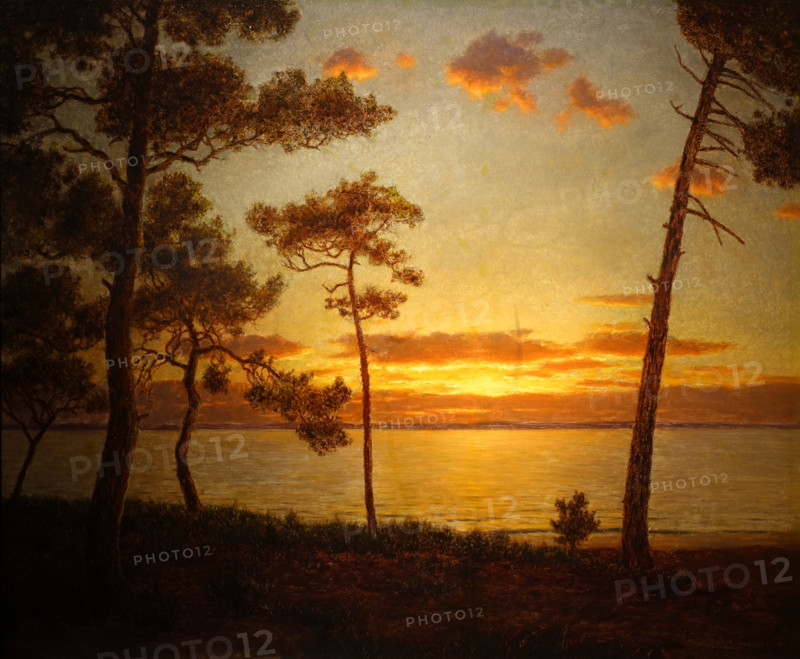 Sunset on the lake. 1927-1930. Ivan Fedorovich Shultze (1874-1939).