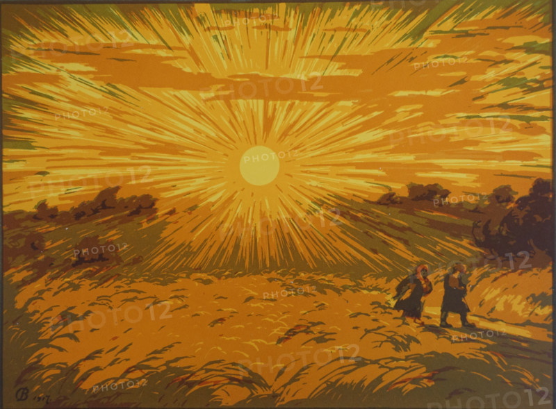 Ripe Rye. Vadim Falileev (1879-1950). Early 20th century. Color lithography.