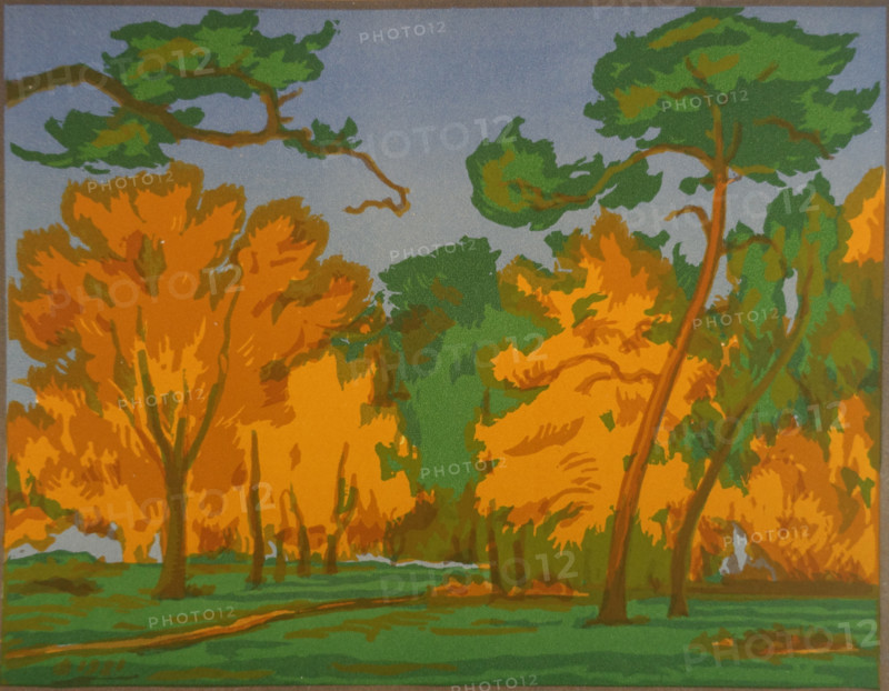Autumn. Vadim Falileev (1879-1950). Early 20th century. Color lithography.