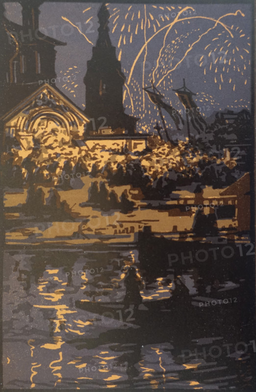 Easter Night. Vadim Falileev (1879-1950). Early 20th century. Color lithography.