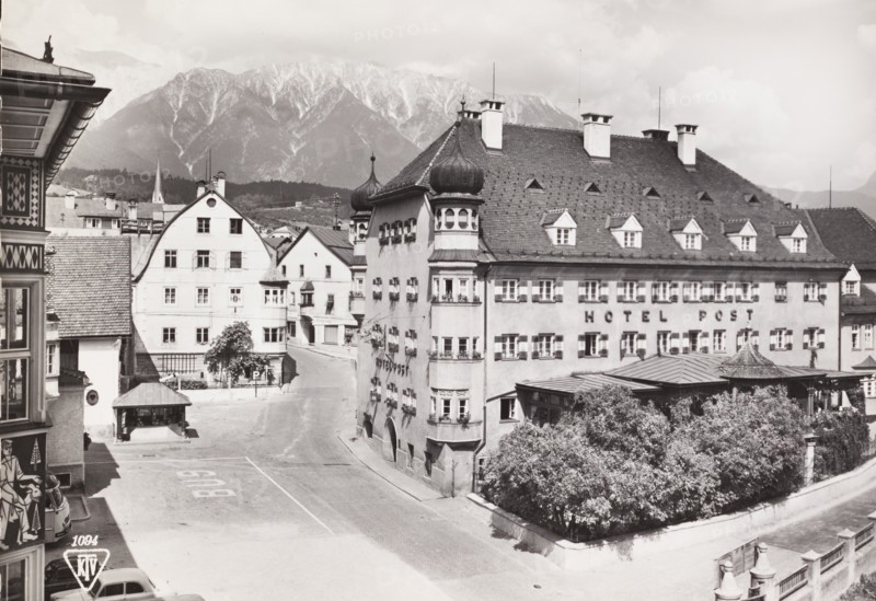 Austria, Imst, Tyrol, View of the Hotel Post