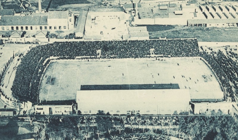 Aerial View of the F.C. Barcelona Football pitch