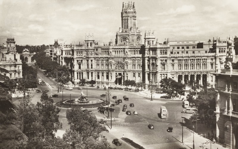 Madrid, historical view Cibeles Palace Madrid, Spain