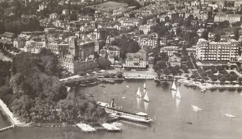 Aerial view of Lausanne Switzerland