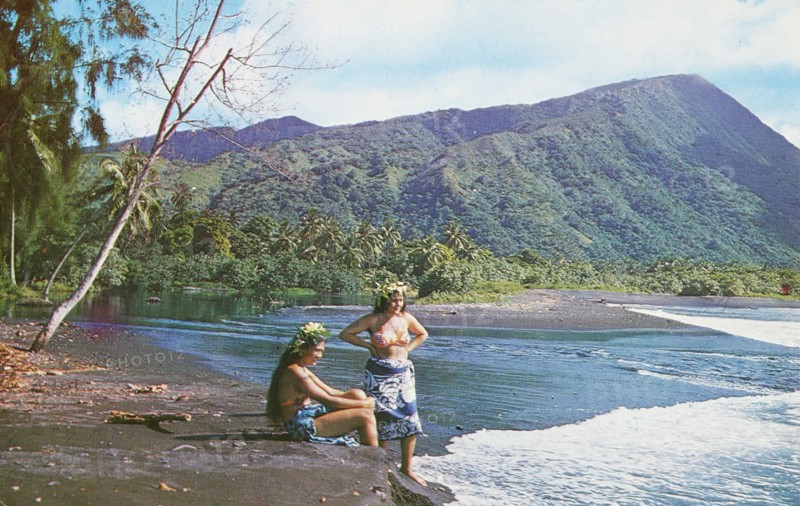 French Polynesia, Mouth of the Vaitapiha, Tautira, 1969 circa