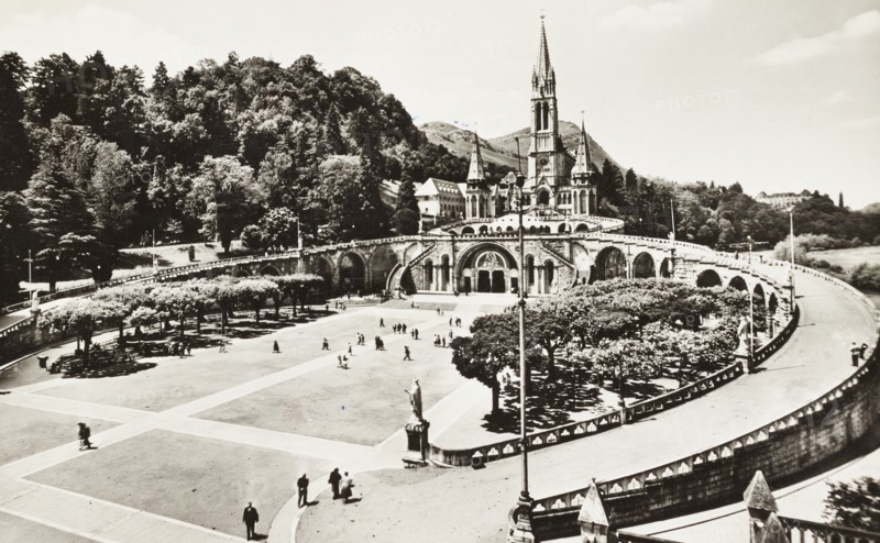 France, Lourdes, Basilica and Esplanade