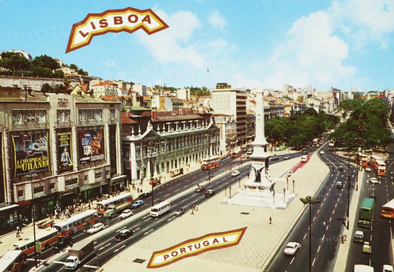 Portugal, Lisbon, The Restorers Square and the Liberty Avenue