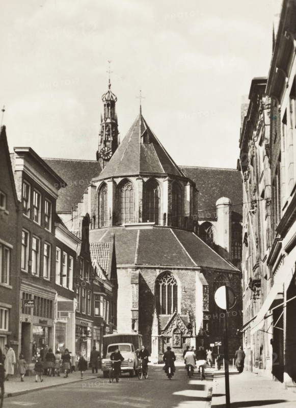 Langestraat, Grote Kerk or St. Lawrence's Church in Alkmaar, the Netherlands