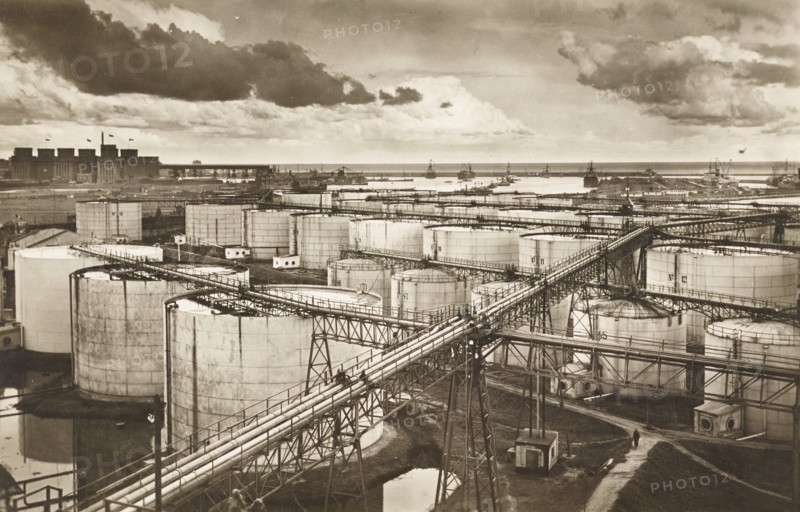 Romania, Constance, View of the Port with Oil Storage Tank