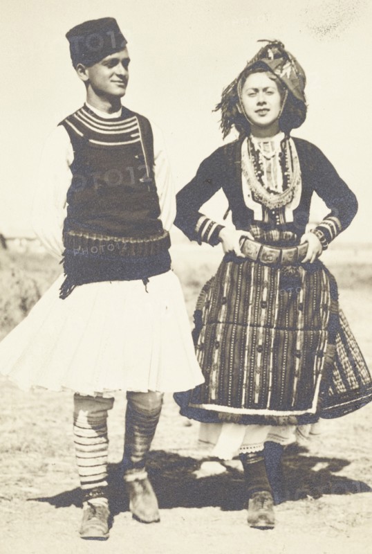 Couple wearing a Traditional Tosk Albanian Costume