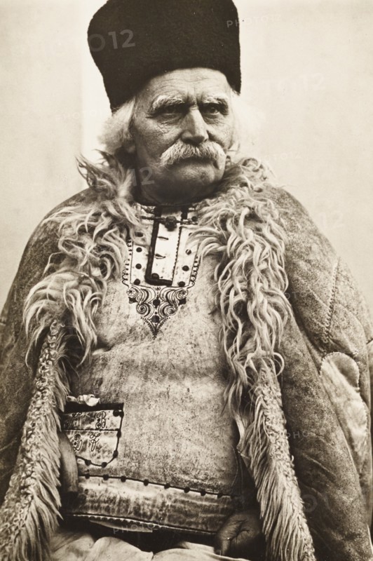 Romanian peasant from the Carpathians in traditional clothing