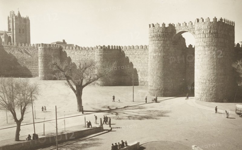 Puerta de San Vicente in the ancient city walls of Avila, Spain
