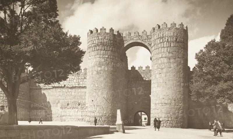 Puerta de San Vicente in the ancient city walls of Avila, Spain