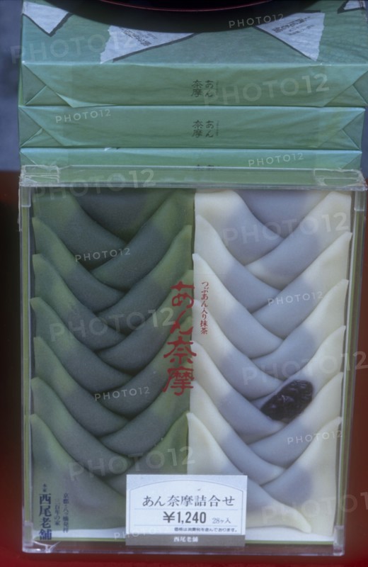 JAPAN, Food and Drink, Packaged sweet foodstuff for sale.