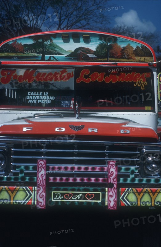 PANAMA, Penenome, Carnival Bus painted in bright colourful murals