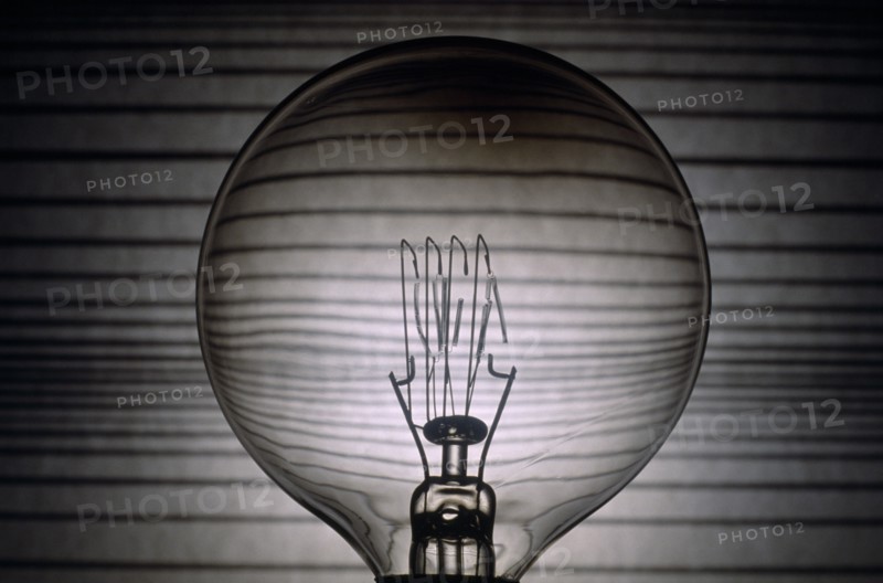 POWER, Light, Electric light bulb showing the wire element