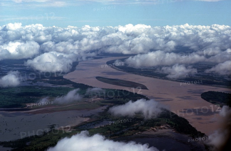 VIETNAM, Mekong River , Aerial view of South Mekong River Monsoon