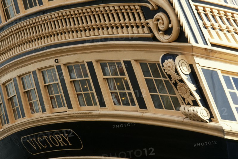 ENGLAND, Hampshire, Portsmouth, "HMS Victory, detail of uretory."