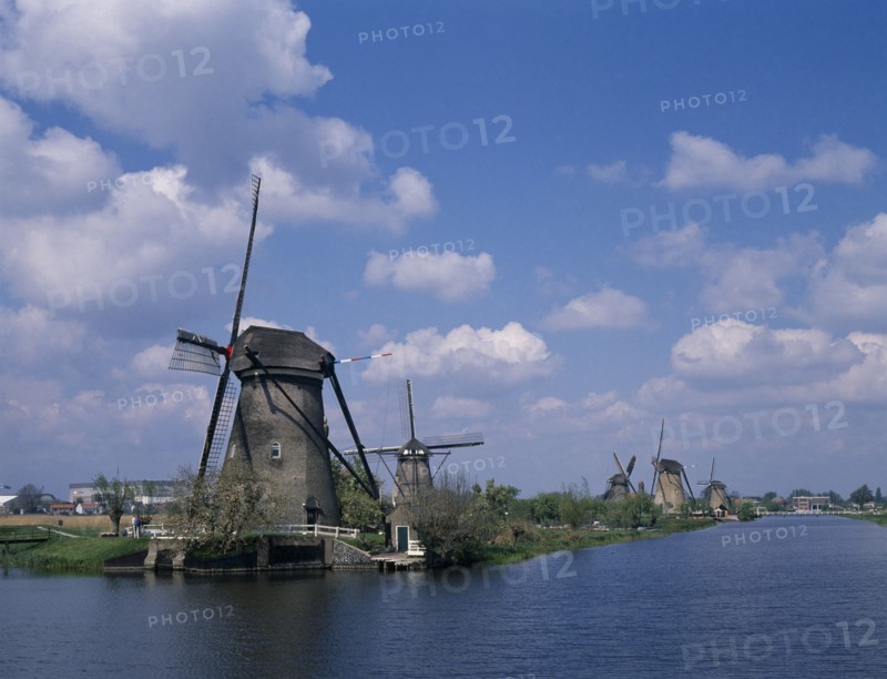 HOLLAND, Industry, River side Windmills.