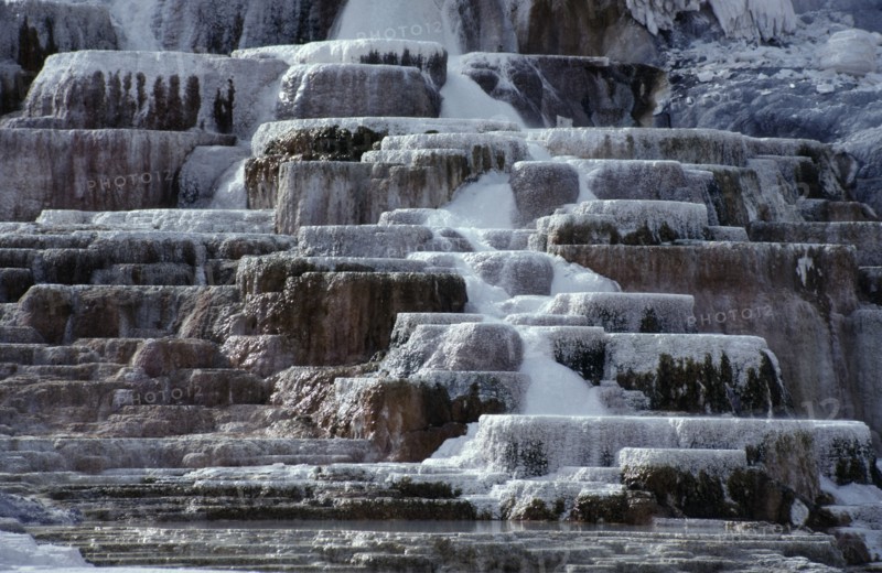 USA, Wyoming, Yellowstone National Park, Detail of Minerva rock terraces