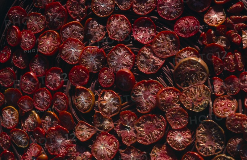 PAKISTAN, Hunza , Karimabad, Close cropped shot of sun dried tomatoes.