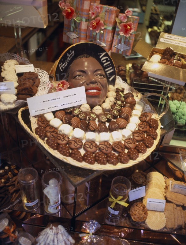 BELGIUM, Brabant  , Brussels , A shop display of an assortment of hand made chocolates