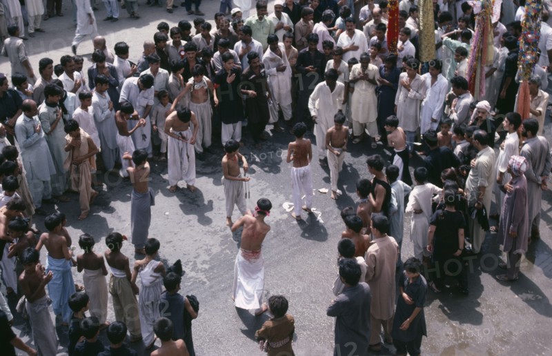 PAKISTAN, N W Frontier Province, Peshawar , "Mohurrum Shia muslim festival held during the first month of the Islamic calendar to commemorate the death of Husayn ibn Ali, the grandson of Muhammad."